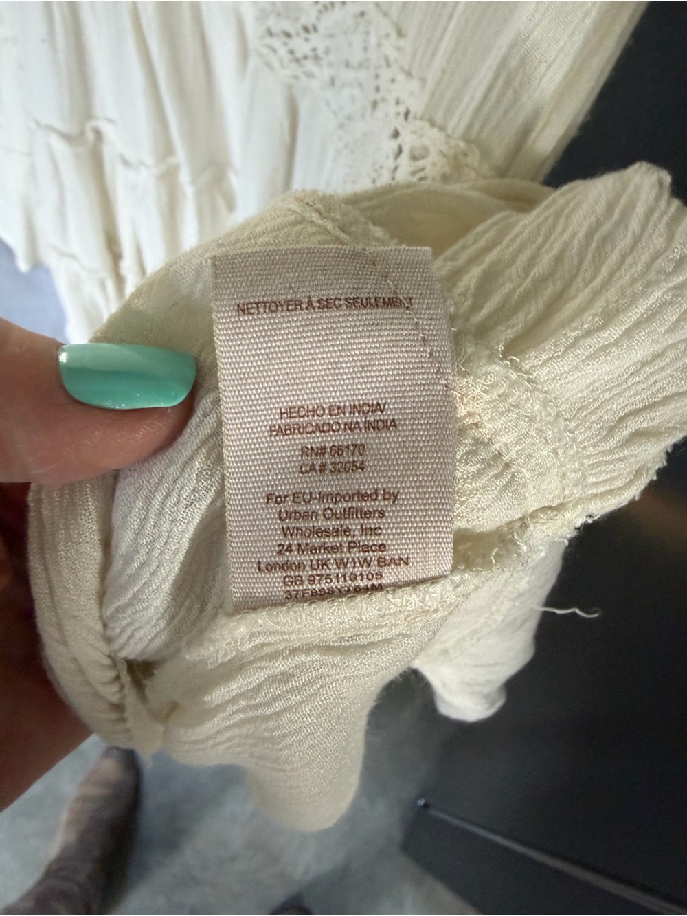 Free People Cloud Boho Tiered Ruffle Mini Dress in Cream - Picture 9 of 12